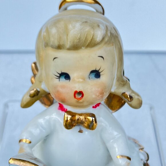 Geo Z Lefton Christmas Angel Choir Girl with Puppy Bell - Picture 2 of 13